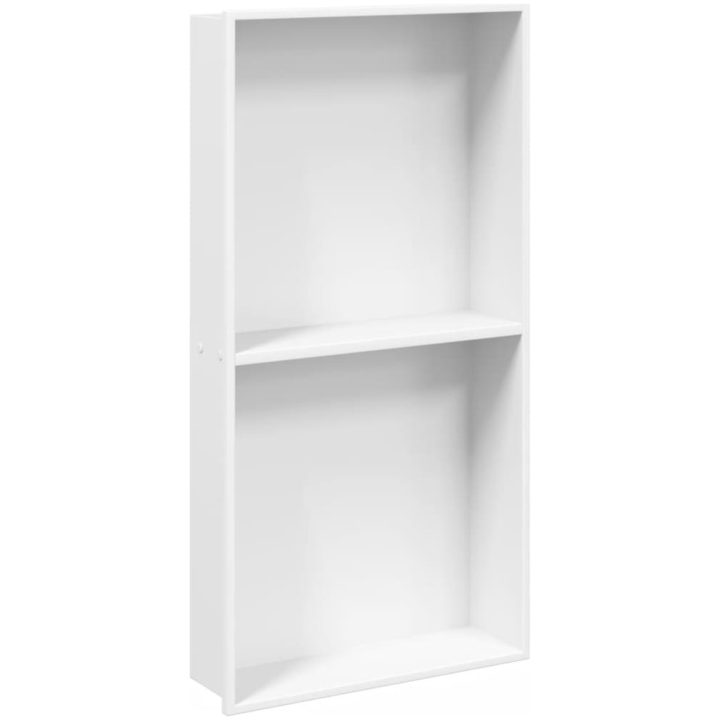 Duschnisch matt vit 32x62x9 cm rostfritt stål vidaXL – bild 2