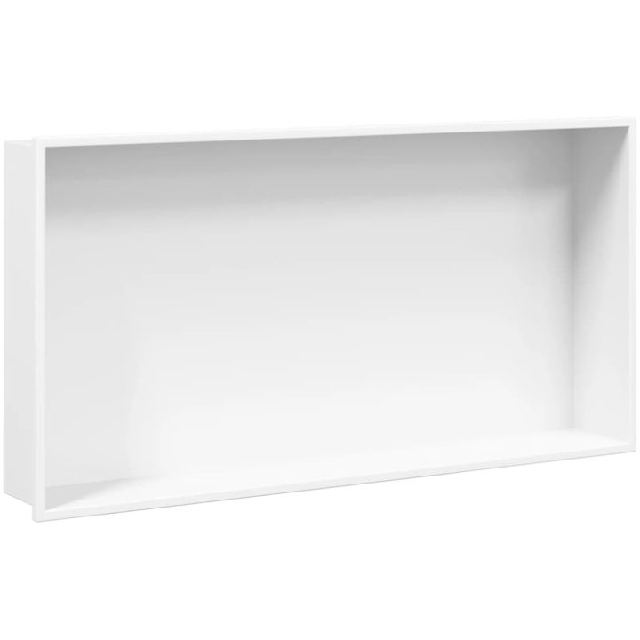 Duschnisch matt vit 62x32x9 cm rostfritt stål vidaXL – bild 2