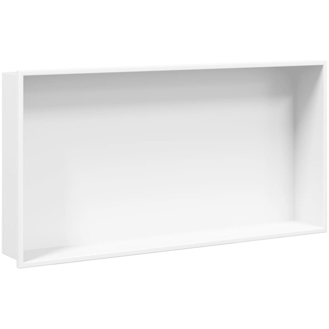 Duschnisch matt vit 62x32x9 cm rostfritt stål vidaXL