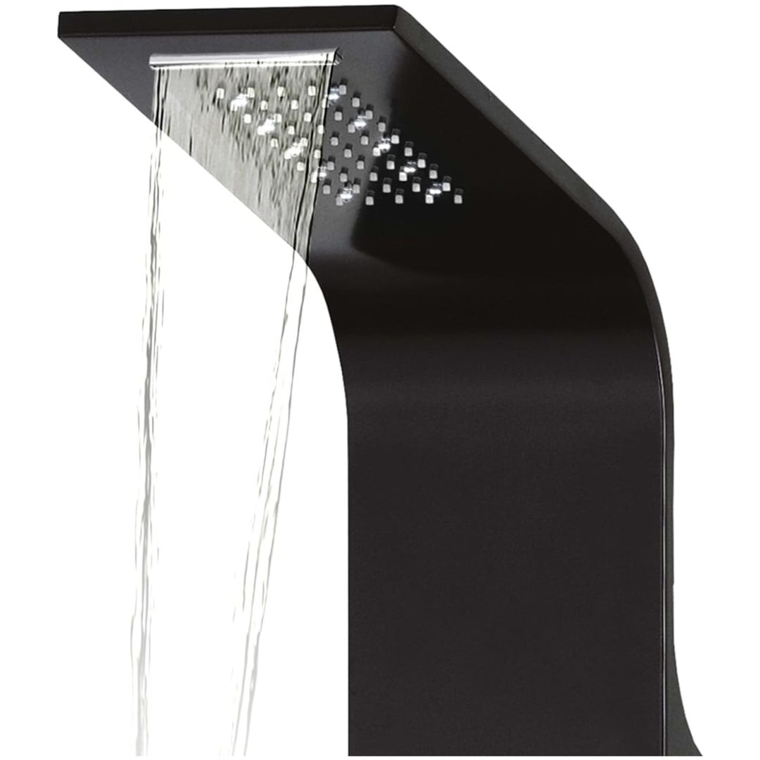 Duschpanel aluminium 20x44x130 cm svart vidaXL – bild 6