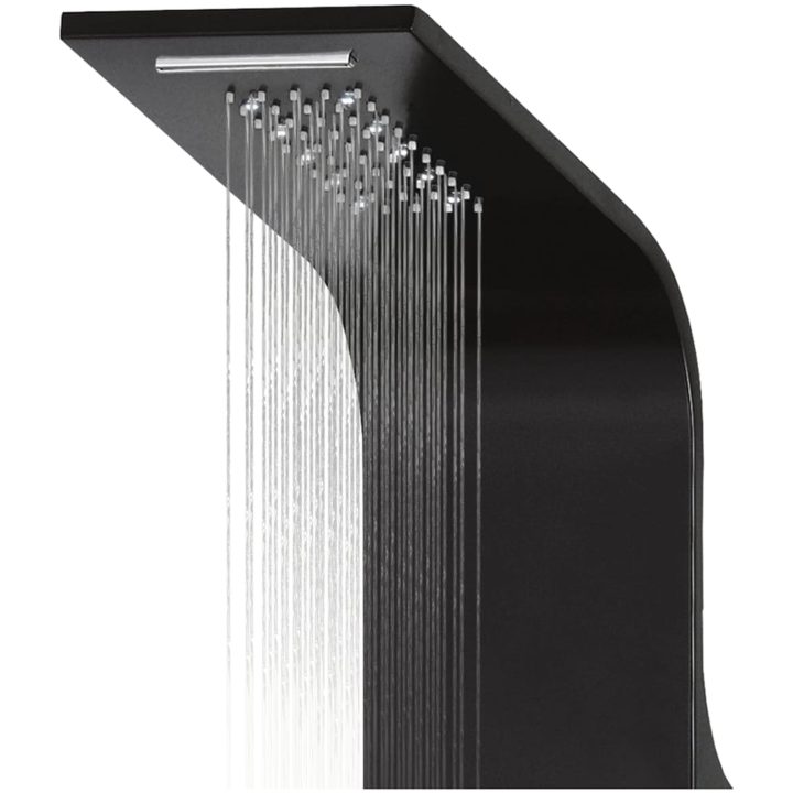 Duschpanel aluminium 20x44x130 cm svart vidaXL – bild 7