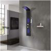 Duschpanel aluminium 20x44x130 cm svart vidaXL – miniatyr 1