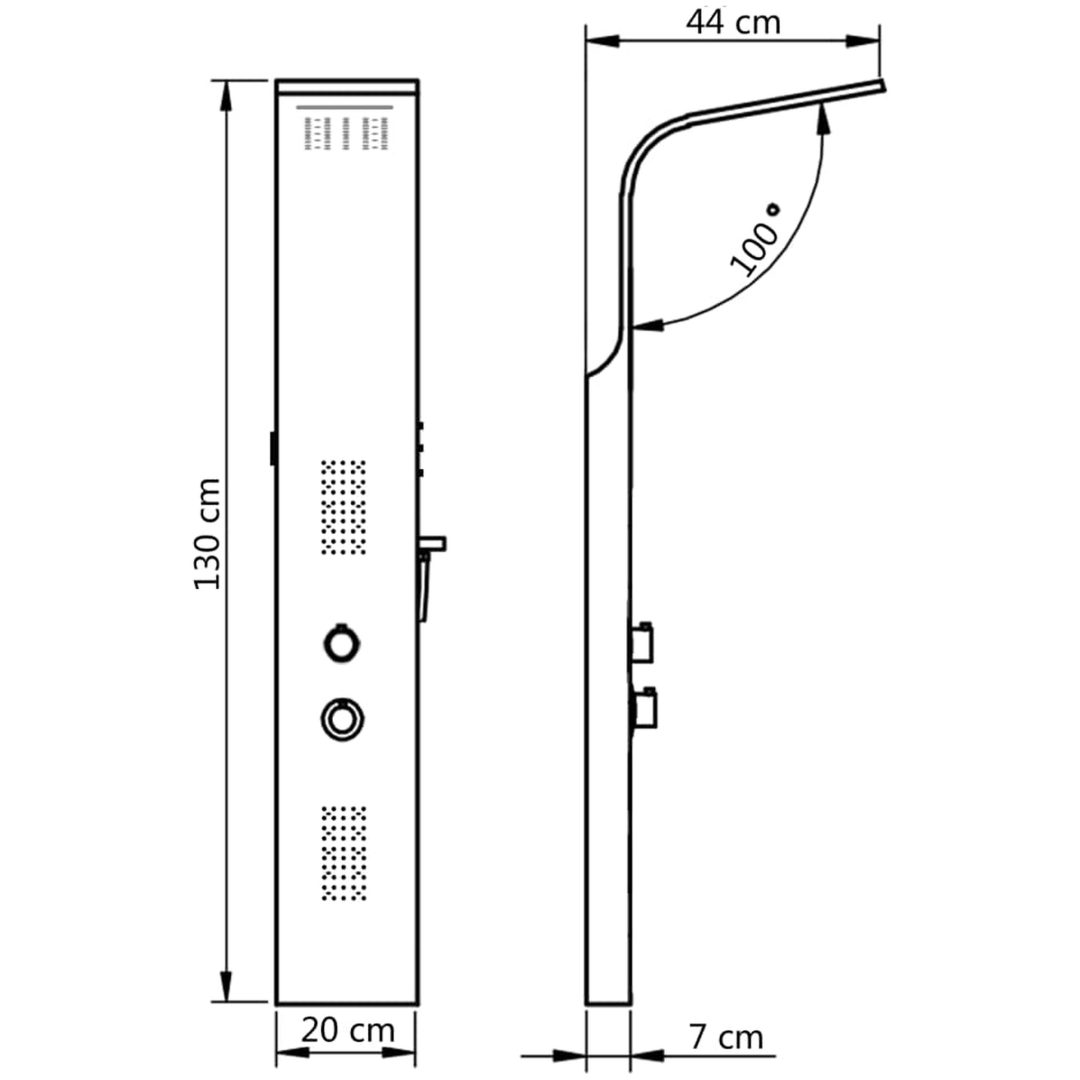 Duschpanel aluminium 20x44x130 cm vit vidaXL – bild 11