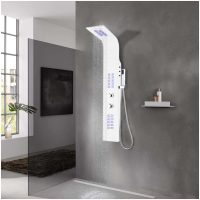 Duschpanel aluminium 20x44x130 cm vit vidaXL