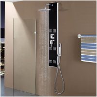 Duschpanel glas 18x42,1x120 cm svart vidaXL