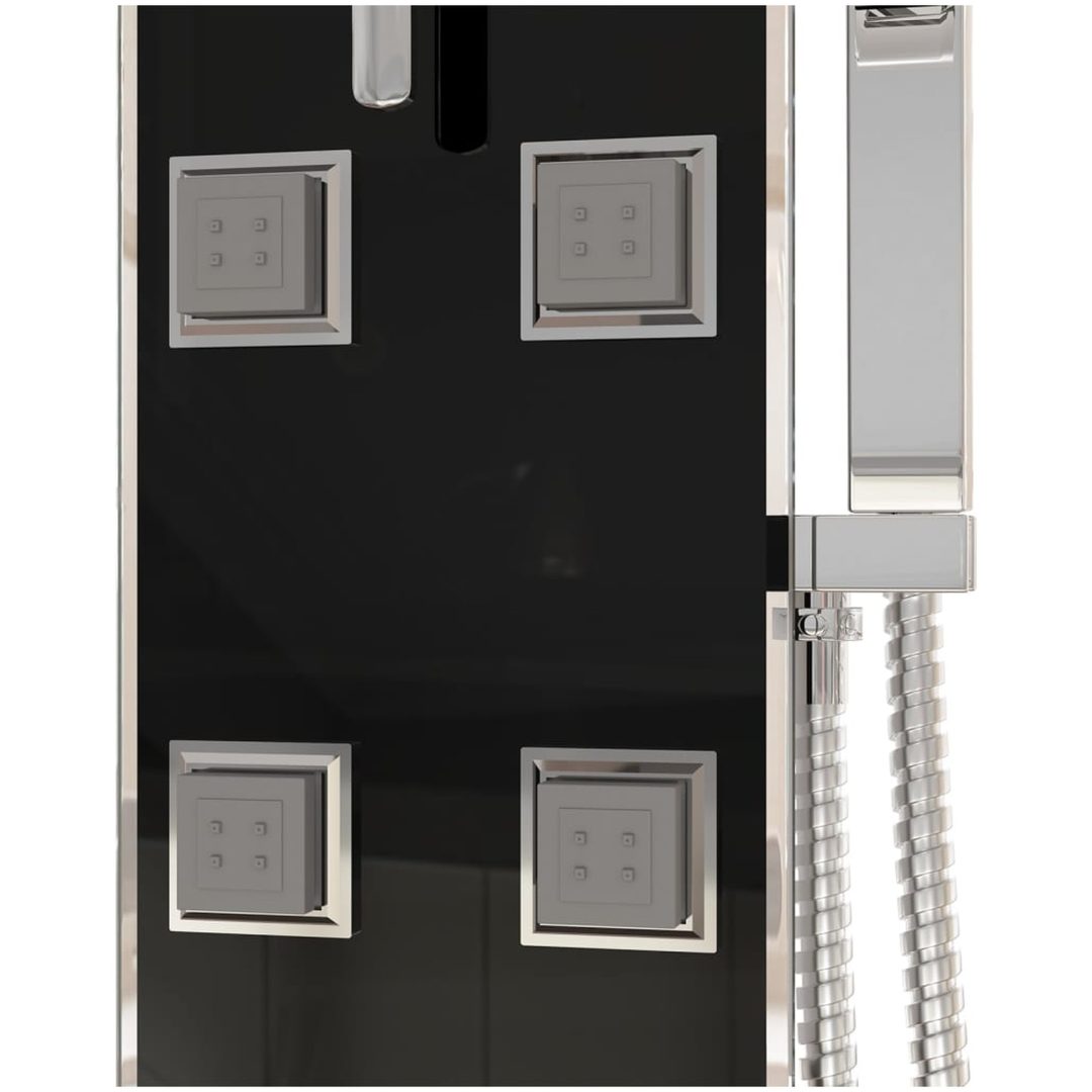 Duschpanel glas 18x45,5x130 cm svart vidaXL – bild 7