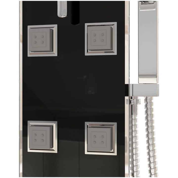 Duschpanel glas 18x45,5x130 cm svart vidaXL – bild 7