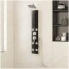 Duschpanel glas 18x45,5x130 cm svart vidaXL – miniatyr 1