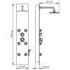 Duschpanel glas 25x44,6x130 cm svart vidaXL – miniatyr 9