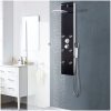 Duschpanel glas 25x44,6x130 cm svart vidaXL – miniatyr 1