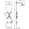 Duschpanel glas 25x44,6x130 cm vit vidaXL – miniatyr 9