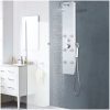 Duschpanel glas 25x44,6x130 cm vit vidaXL – miniatyr 1