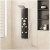 Duschpanel glas 25x47,5x130 cm svart vidaXL – miniatyr 1