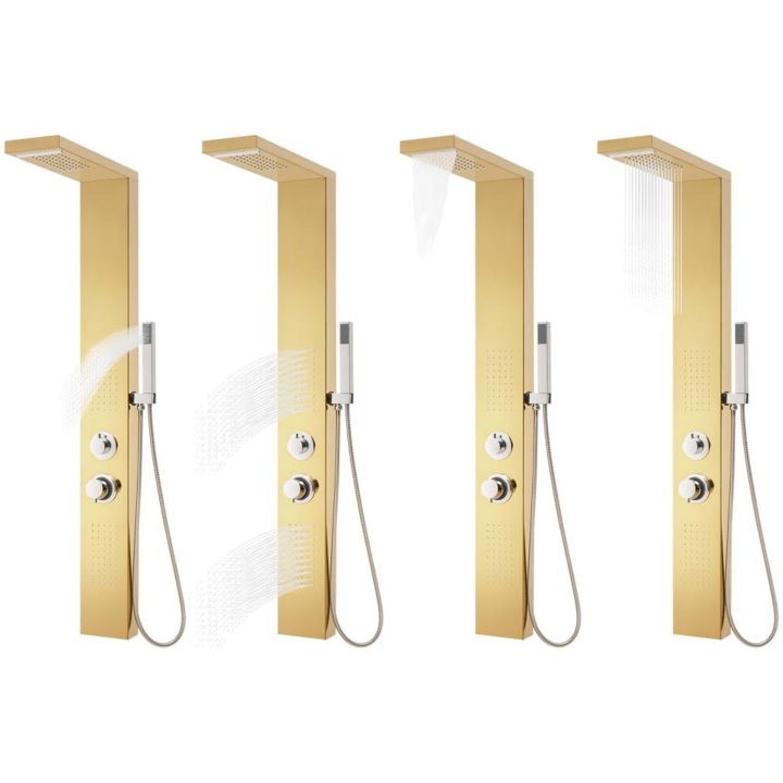 Duschpanel rostfritt stål 201 guld vidaXL – bild 4