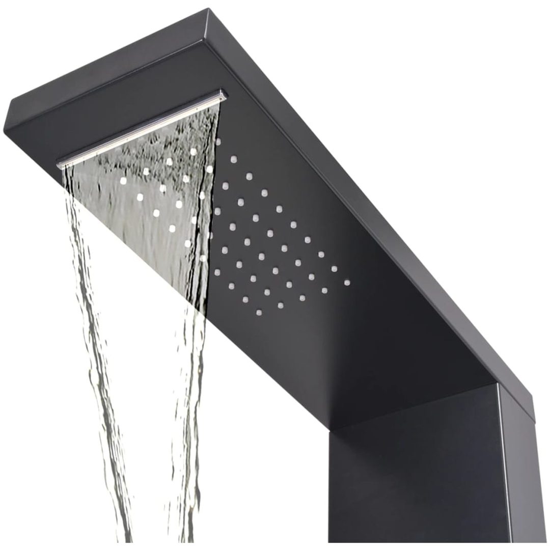 Duschpanelsystem aluminium matt svart vidaXL 15 x 47 x 130 cm – bild 5