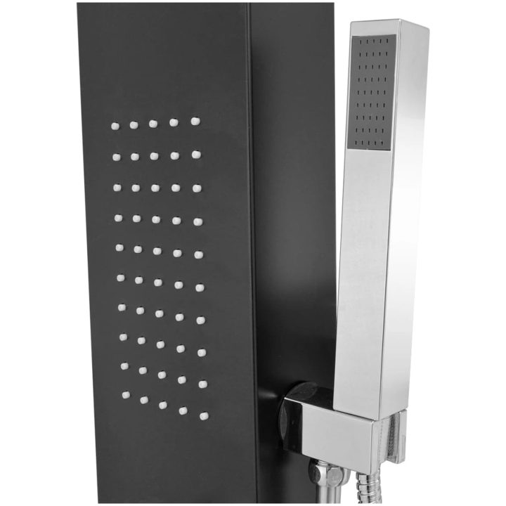 Duschpanelsystem aluminium matt svart vidaXL 15 x 47 x 130 cm – bild 7