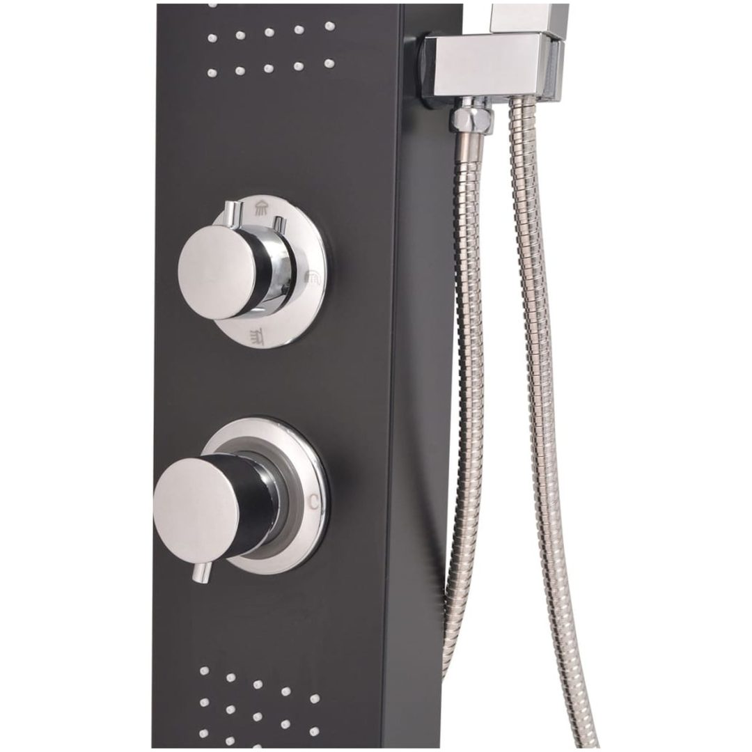 Duschpanelsystem aluminium matt svart vidaXL 15 x 47 x 130 cm – bild 8