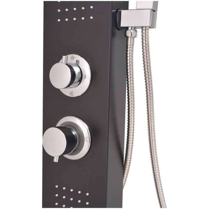 Duschpanelsystem aluminium matt svart vidaXL 15 x 47 x 130 cm – bild 8