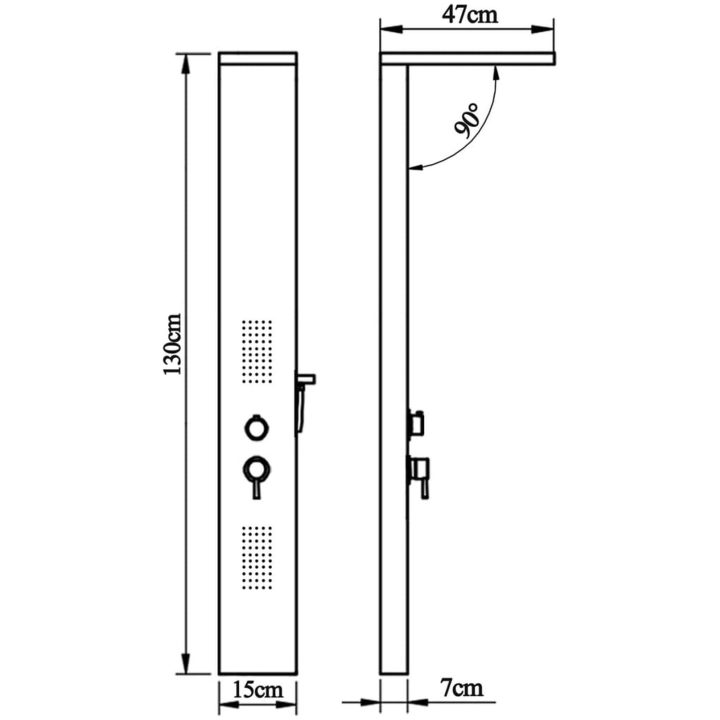 Duschpanelsystem aluminium matt svart vidaXL 15 x 47 x 130 cm – bild 9