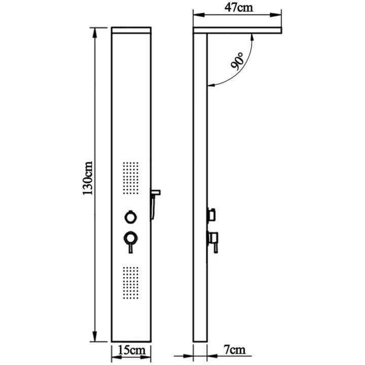 Duschpanelsystem aluminium matt vit vidaXL 15 x 47 x 130 cm – bild 9