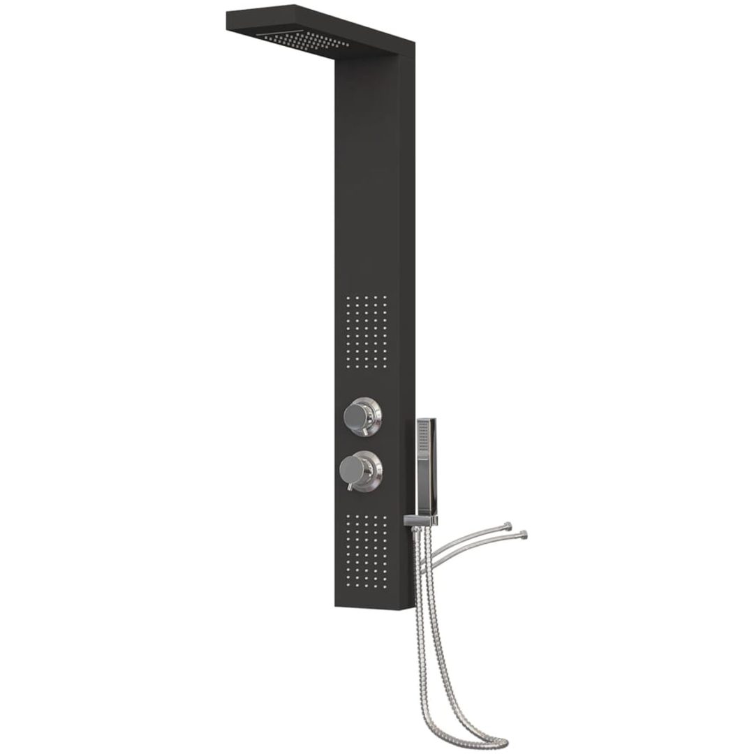 Duschpanelsystem aluminium svart vidaXL 15 x 47 x 114 cm – bild 3