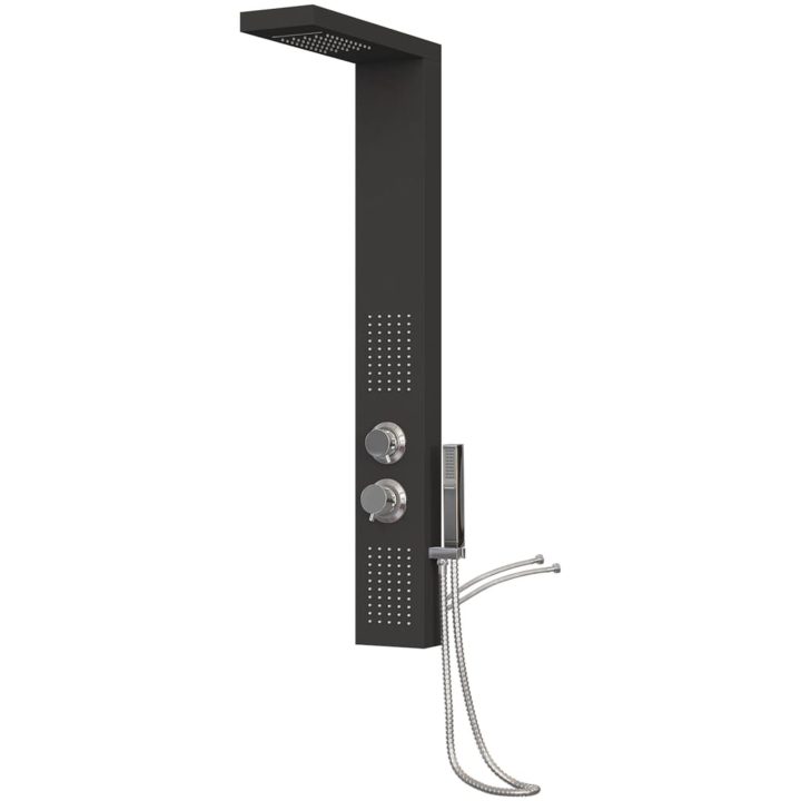 Duschpanelsystem aluminium svart vidaXL 15 x 47 x 114 cm – bild 3