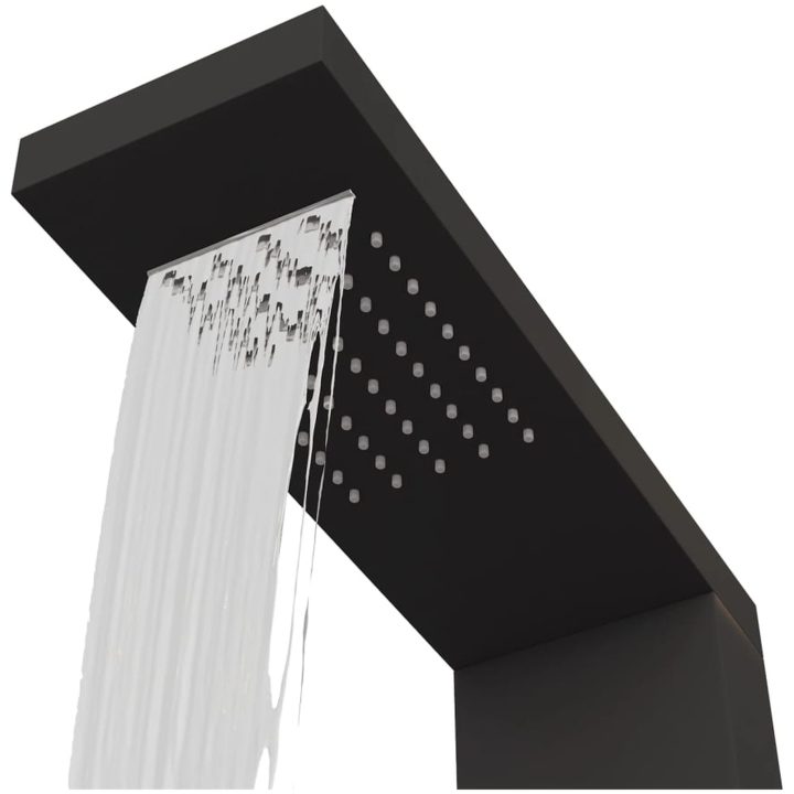 Duschpanelsystem aluminium svart vidaXL 15 x 47 x 114 cm – bild 6
