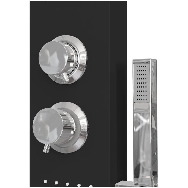 Duschpanelsystem aluminium svart vidaXL 15 x 47 x 114 cm – bild 7