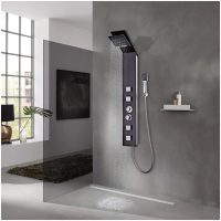 Duschpanelsystem glas brun vidaXL