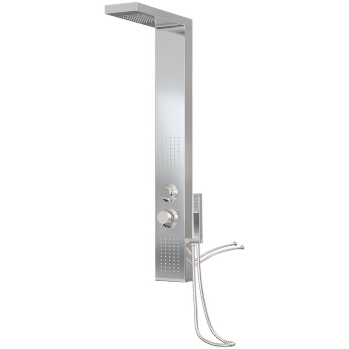 Duschpanelsystem rostfritt stål fyrkantig vidaXL 15 x 47 x 114 cm – bild 3
