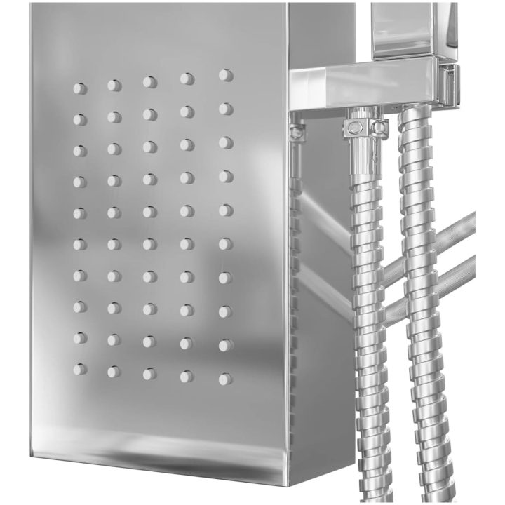 Duschpanelsystem rostfritt stål fyrkantig vidaXL 15 x 47 x 114 cm – bild 8
