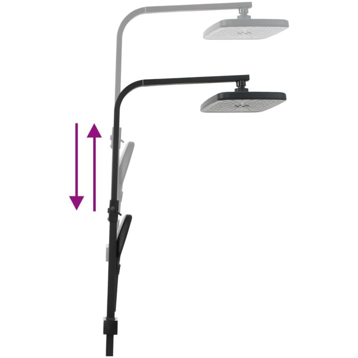 Duschset med blandare och slang svart mässing vidaXL – bild 5