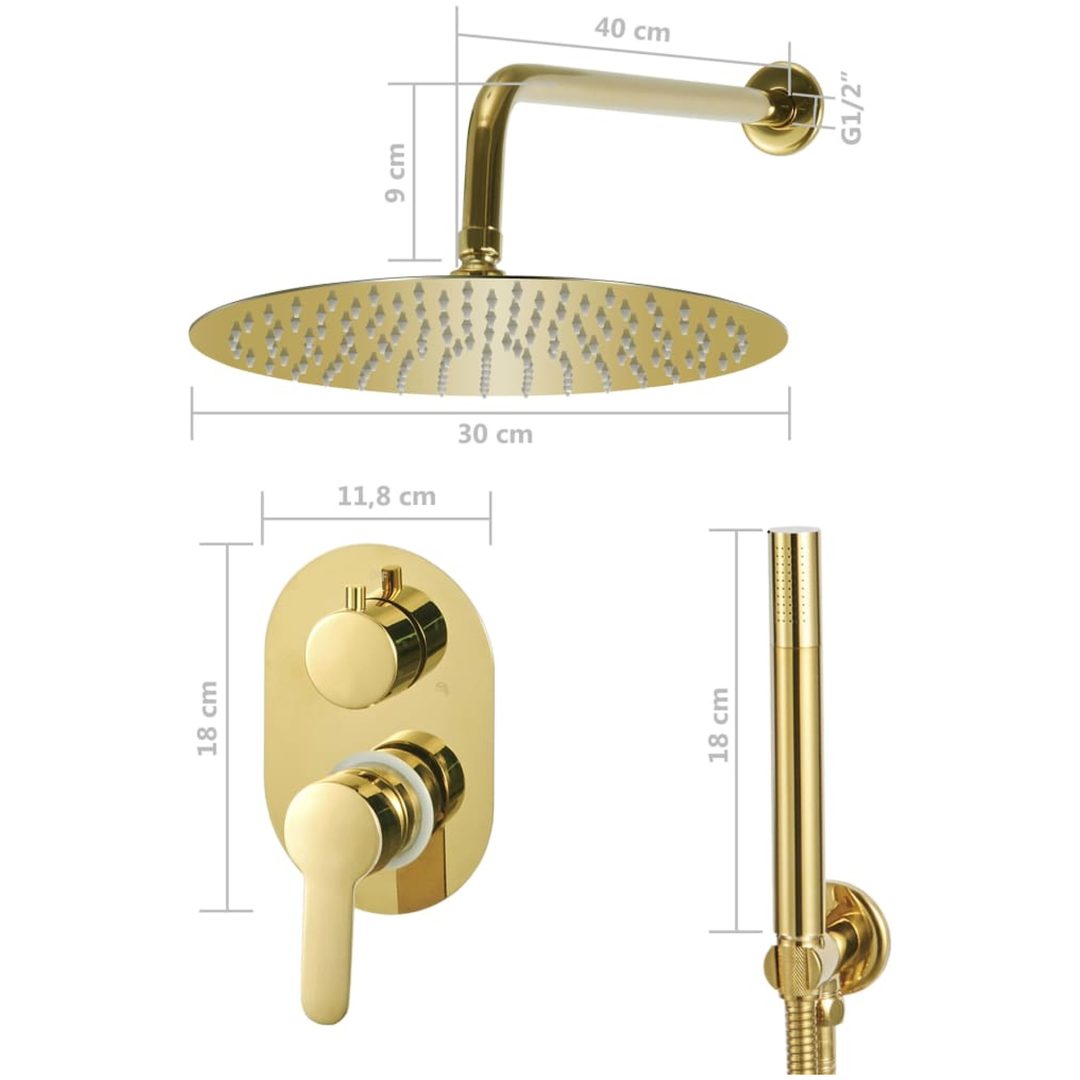 Duschsystem rostfritt stål 201 guld vidaXL – bild 6