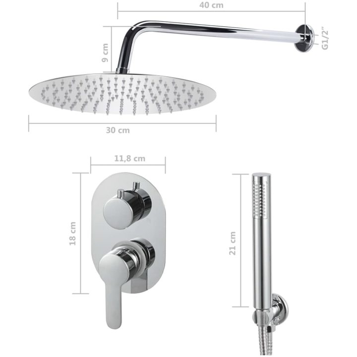 Duschsystem rostfritt stål 201 silver vidaXL – bild 6