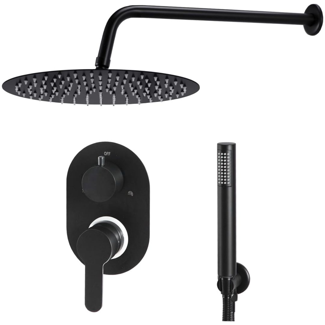 Duschsystem rostfritt stål 201 svart vidaXL – bild 2