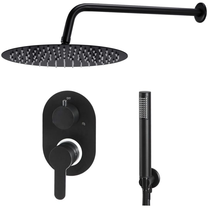 Duschsystem rostfritt stål 201 svart vidaXL – bild 2
