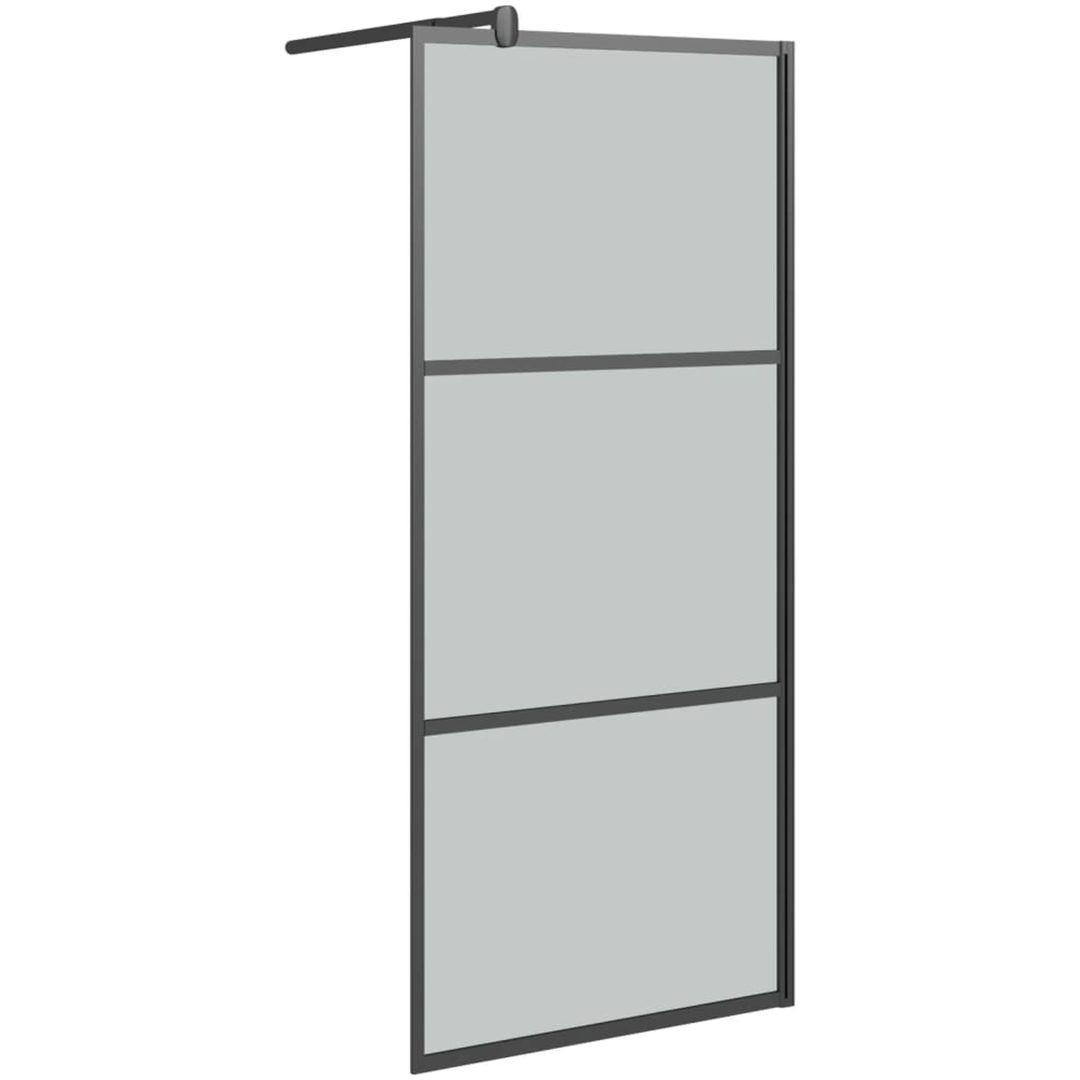 Duschvägg cm mörkt ESG-glas svart vidaXL 80 x 195 cm – bild 2