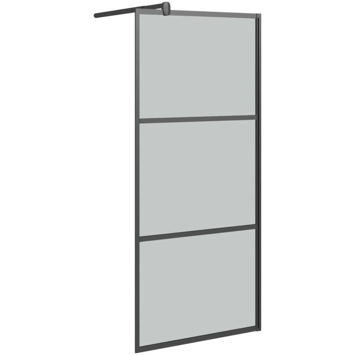 Duschvägg cm mörkt ESG-glas svart vidaXL 80 x 195 cm – bild 2