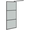 Duschvägg cm mörkt ESG-glas svart vidaXL 80 x 195 cm – miniatyr 4