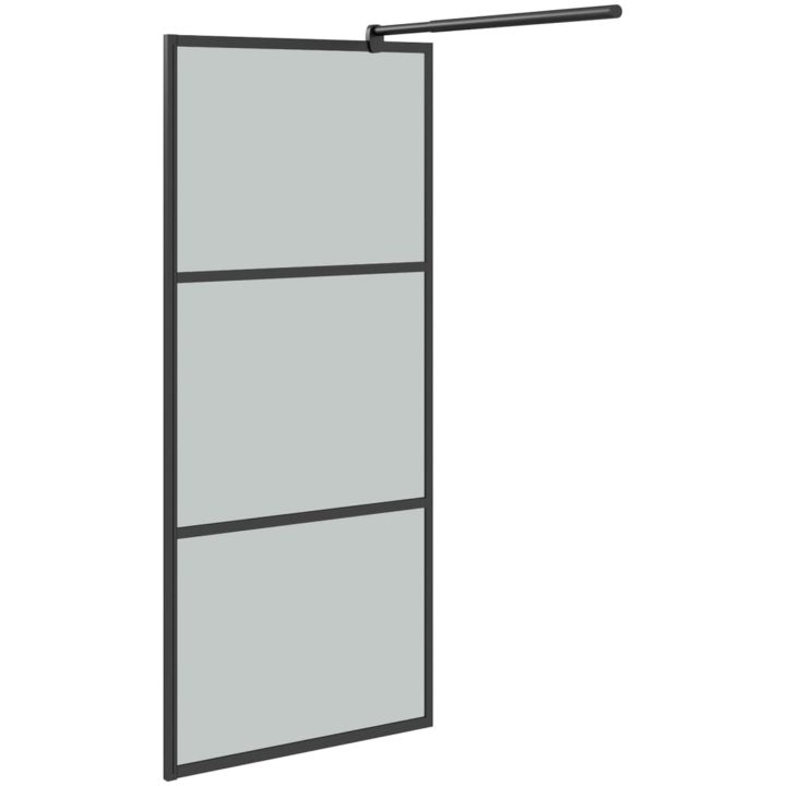 Duschvägg cm mörkt ESG-glas svart vidaXL 80 x 195 cm – bild 4