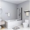 Duschvägg ESG 68x130 cm svart vidaXL – miniatyr 1