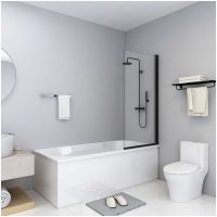 Duschvägg ESG 68x130 cm svart vidaXL
