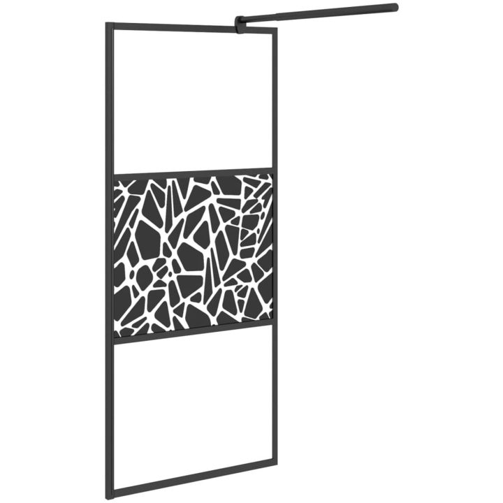 Duschvägg ESG-glas med stendesign svart vidaXL 80 x 195 cm – bild 4