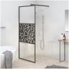 Duschvägg ESG-glas med stendesign svart vidaXL 80 x 195 cm – miniatyr 1