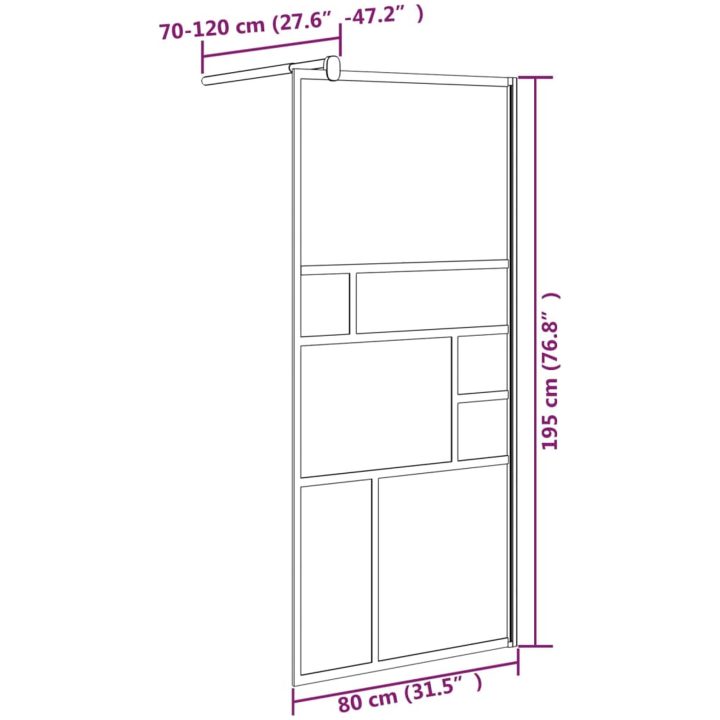 Duschvägg ESG-glas vit vidaXL 80 x 195 cm – bild 7
