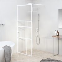 Duschvägg ESG-glas vit vidaXL
