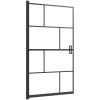 Duschvägg ESG svart vidaXL 80 x 140 cm – miniatyr 2