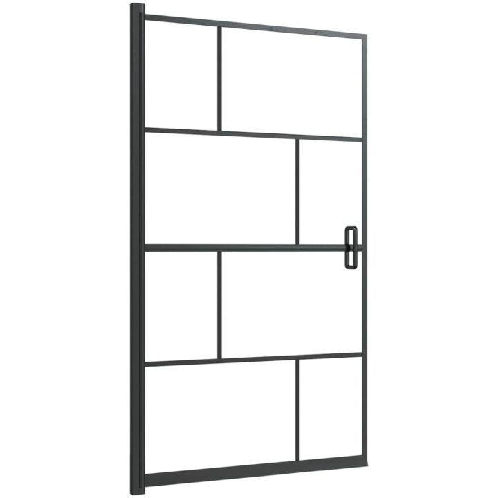 Duschvägg ESG svart vidaXL 80 x 140 cm – bild 2