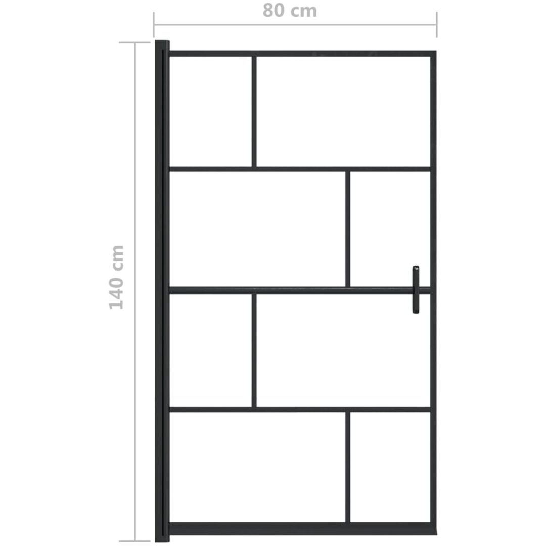 Duschvägg ESG svart vidaXL 80 x 140 cm – bild 5