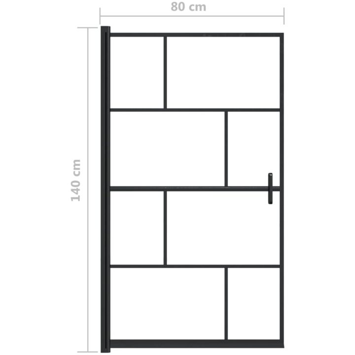 Duschvägg ESG svart vidaXL 80 x 140 cm – bild 5
